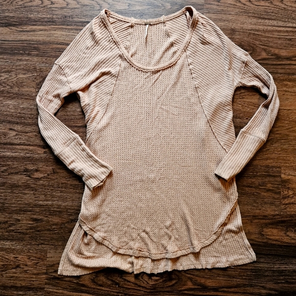 Free People Size Large Slouchy Boho Vintage Sweater Dusty Rose Pink - Picture 1 of 4